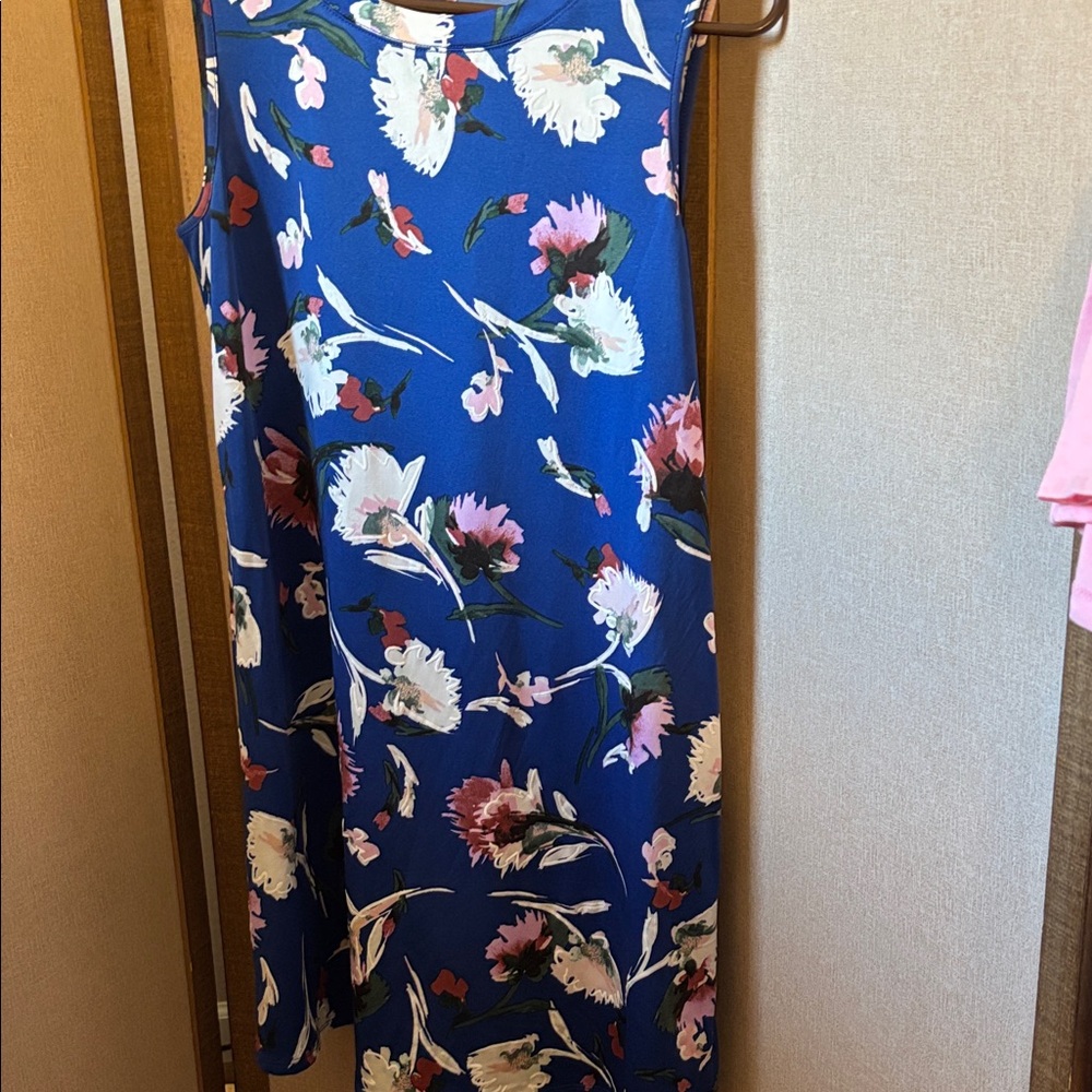 Apt. 9 Blue Floral Midi Dress Petite Medium